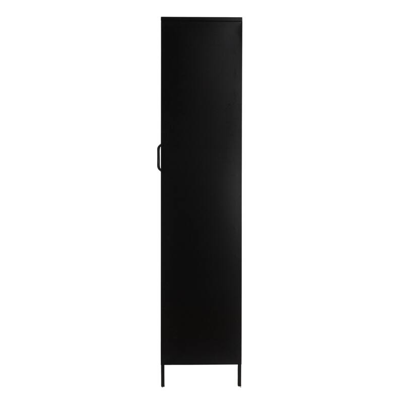 Solstice Metal Cabinet with 3 Adjustable Storage Shelves and Arched Glass Door