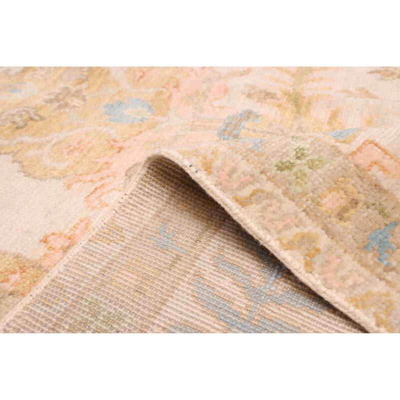 ECARPETGALLERY Hand-knotted Modern Oushak Ivory Wool Rug - 10'3 x 13'11