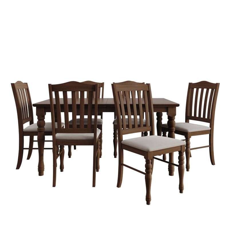 Clayfell 7-Piece Mayfield Dining Set With Turned Legs