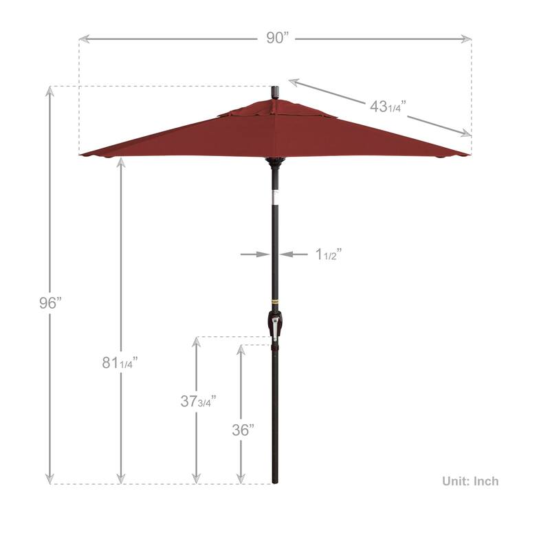 California Umbrella 7.5' Round Crank Lift Push Button Tilt Bronze Aluminum Patio Umbrella with Sunbrella Cilantro Fabric