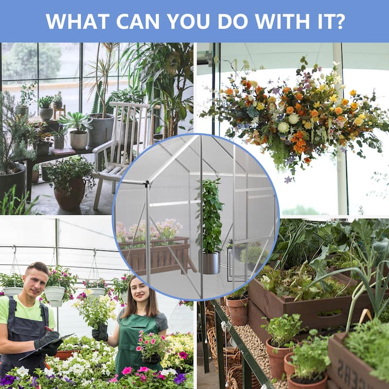 Greenhouse Raised Base and Anchor Aluminum Heavy Duty Walk-in Greenhouses