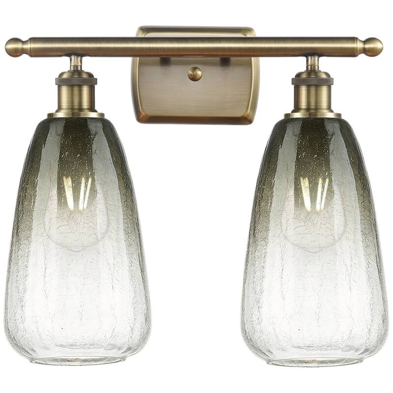 Innovations Lighting 516-2W-14-16 Brookhaven Almond Vanity Brookhaven - Antique Brass / Slate