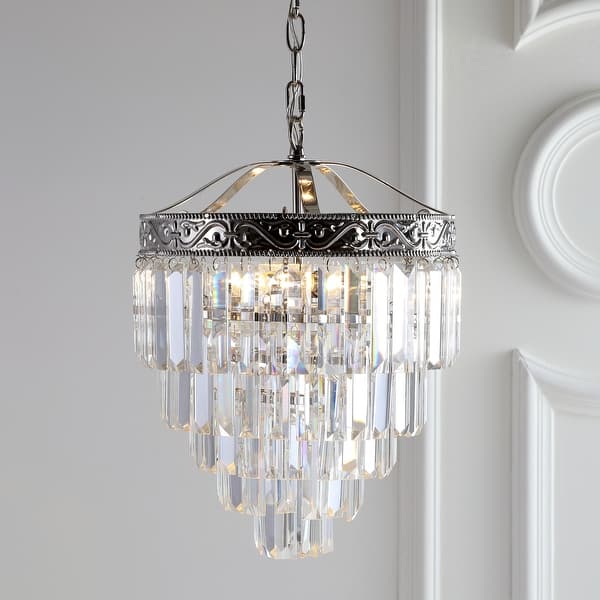 slide 2 of 50, Gaines Crystal LED Chandelier, Polished Nickel/Clear by JONATHAN Y