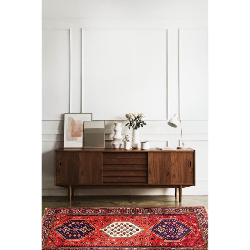 ECARPETGALLERY Hand-knotted Andelz Red Wool Rug - 3'11 x 6'4