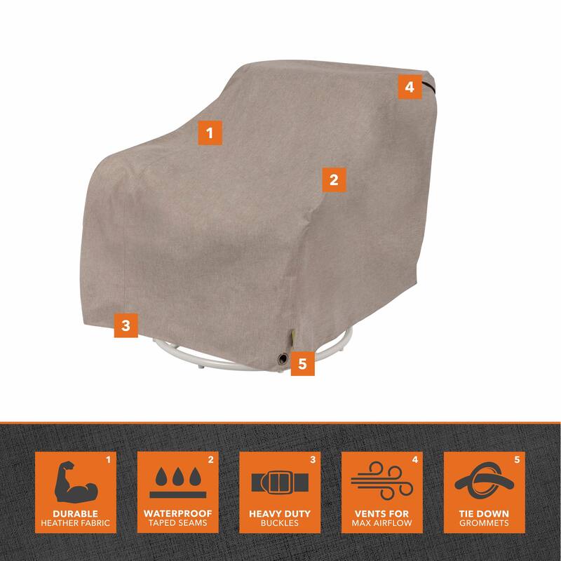 Modern Leisure® Garrison Patio Swivel Lounge Chair Cover, Waterproof, 37.5"L x 39.25"W x 38.5"H, Sandstone, 2-Pack
