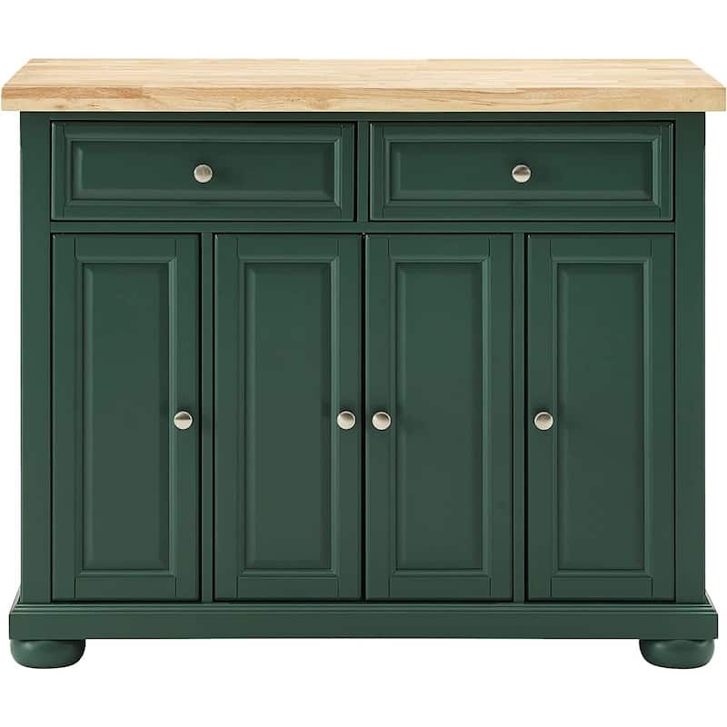 Kitchen Island Cart with Storage & Wheels - Rolling Kitchen Workstation for Food Prep & Serving