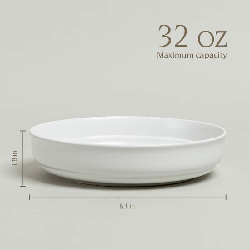 over&back Rimmed Semi-Matte Stoneware Dinner Bowls - 32oz