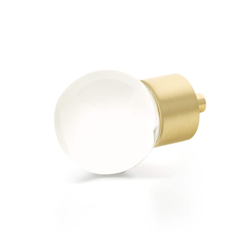Schaub and Company City Lights 1-3/8" Glass Globe Ball Cabinet Knob - Satin Brass