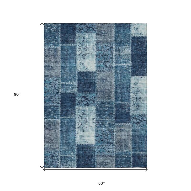 HomeRoots Patchwork Traditional Rectangle Outdoor Rug