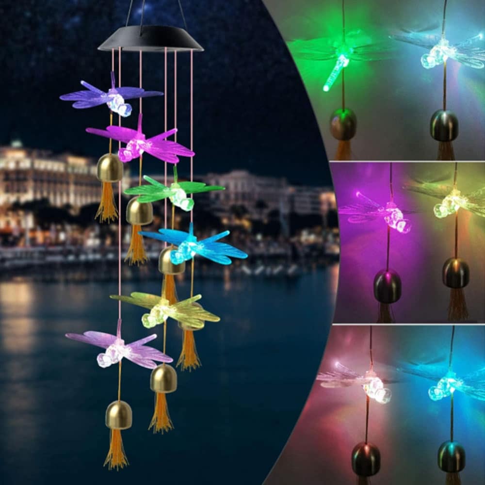 Wind Chimes Solar Angel Lights Outdoor Indoor String Wind Chimes Color Changing Led Solar Power Chimes Light Home Patio Garden Yard Porch Decor,Gifts for Mom/Grandma
