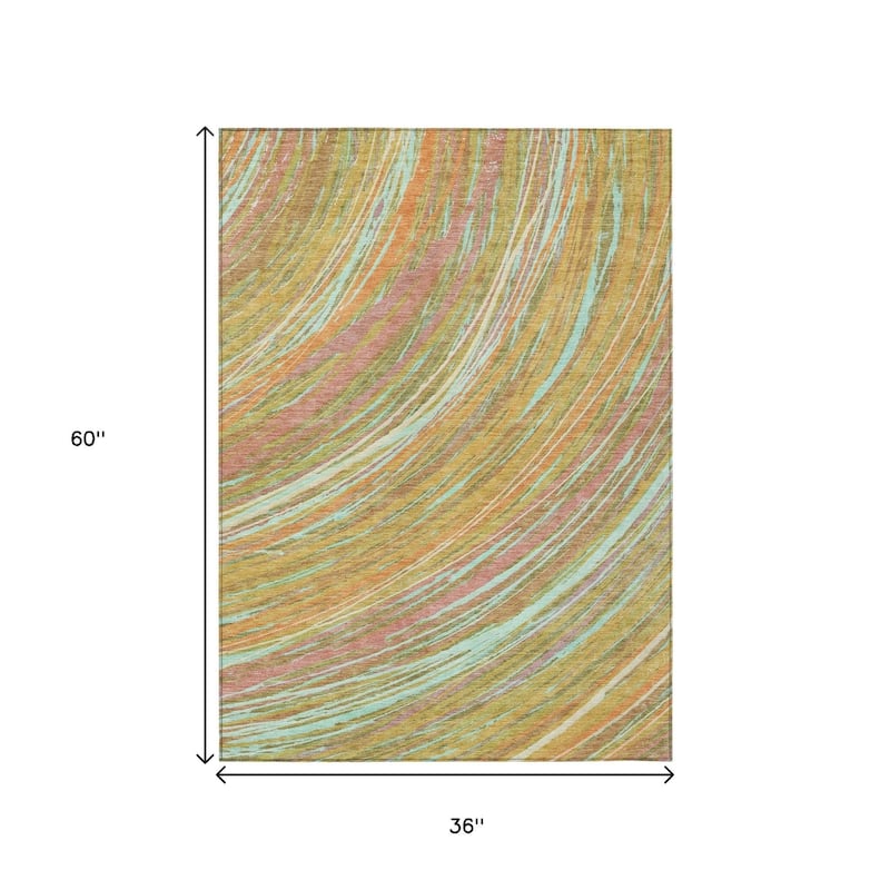 HomeRoots Abstract Transitional Rectangle Outdoor Rug