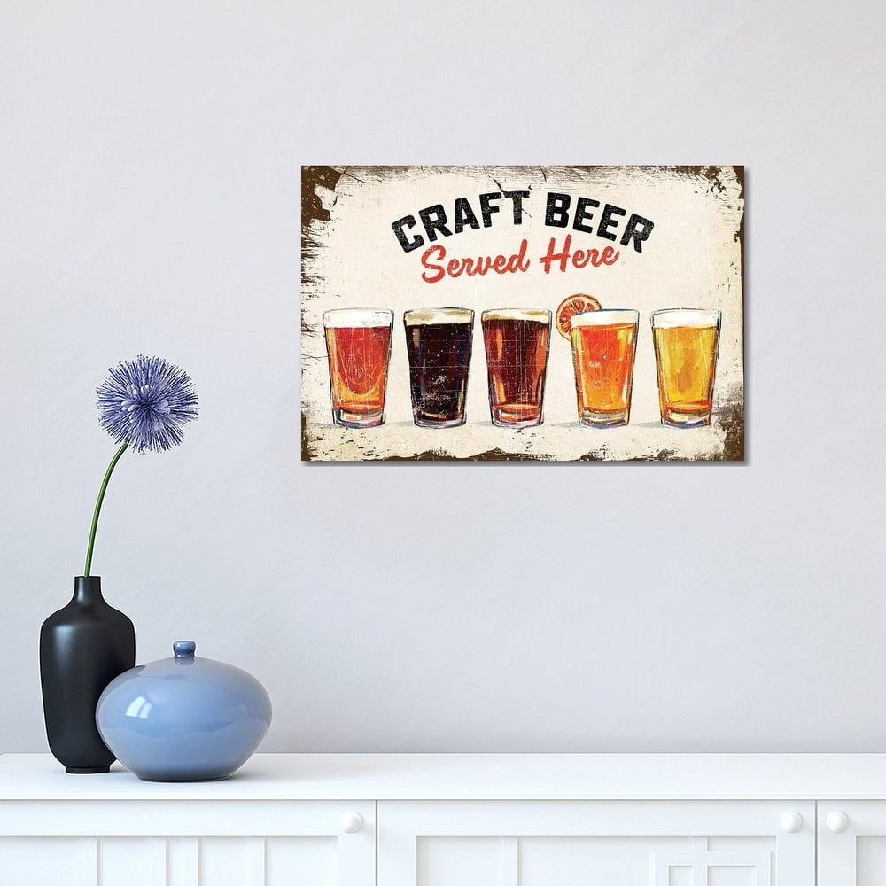 iCanvas "Craft Beer Lineup Vintage Sign" by The Whiskey Ginger Canvas Print