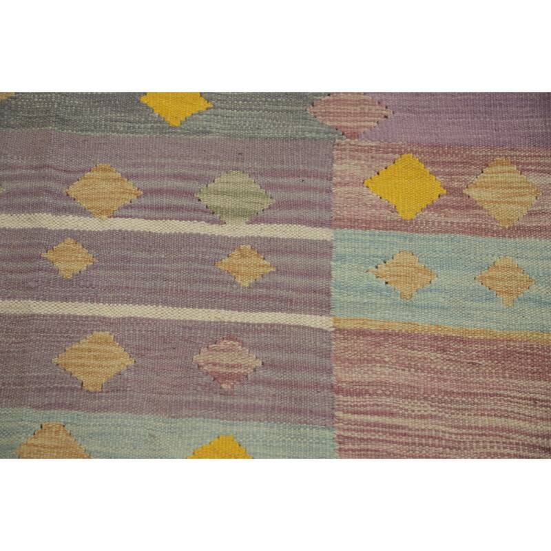 Hand Woven Southwestern Wool Multi-Colored Geometric Area Rug - 6' 7'' X 4' 8''