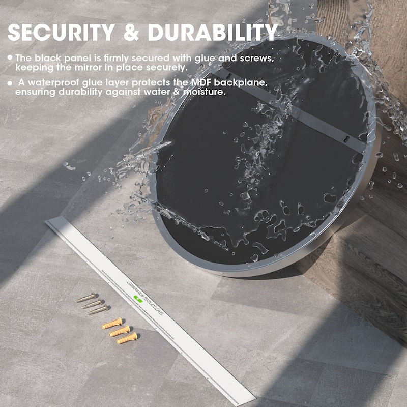 Modern Round Metal Frame Wall Mirror for Bathroom Vanity