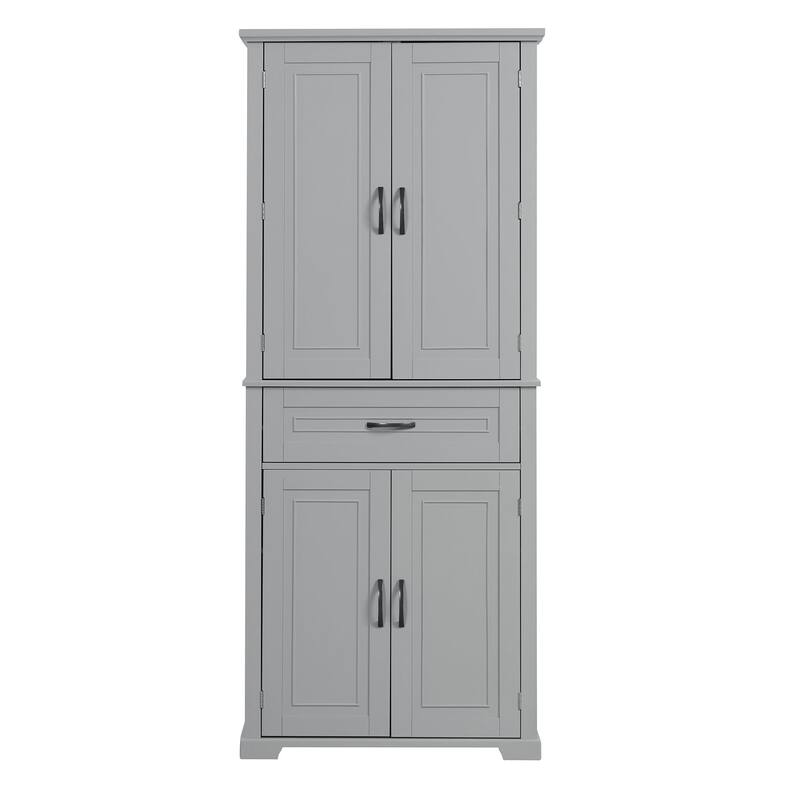 30 in. W x 72 in. H Freestanding Bathroom Cabinet in White with Adjustable Shelf and Drawer