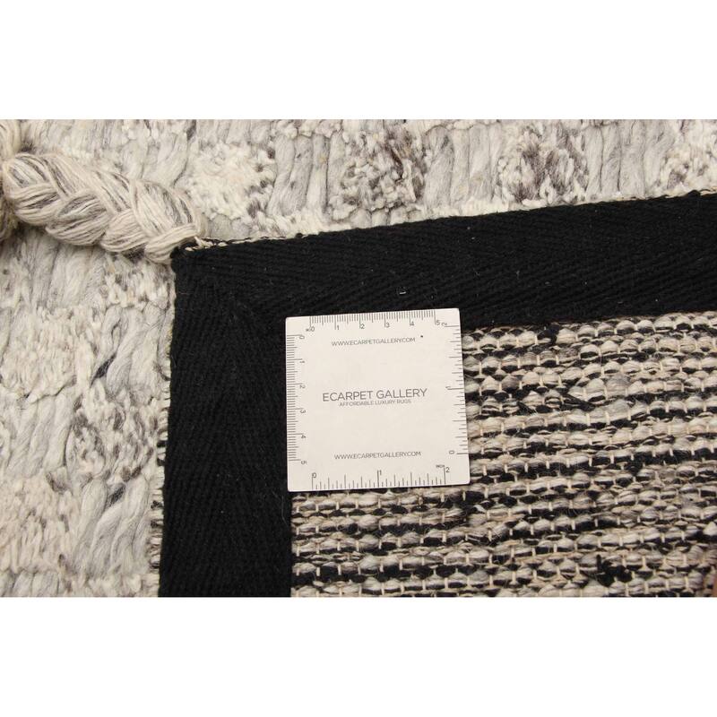 ECARPETGALLERY Braid weave Sienna Grey Wool Rug - 4'11 x 8'0
