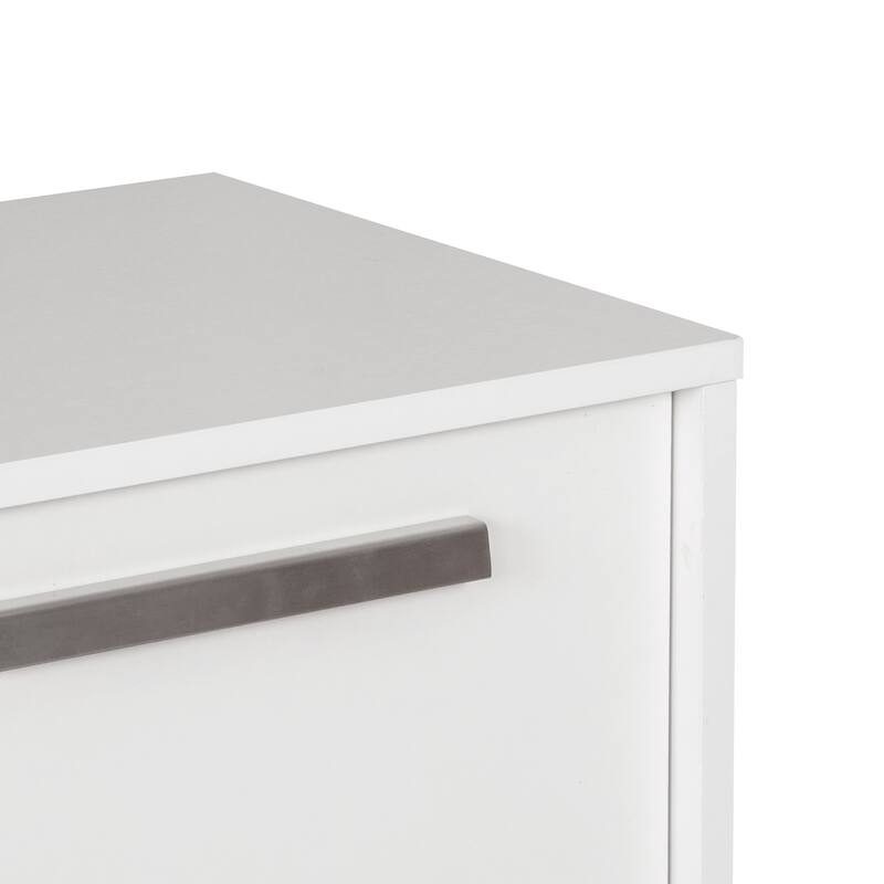 HomeRoots 75" White Wood Console Accent Cabinet With Four Doors