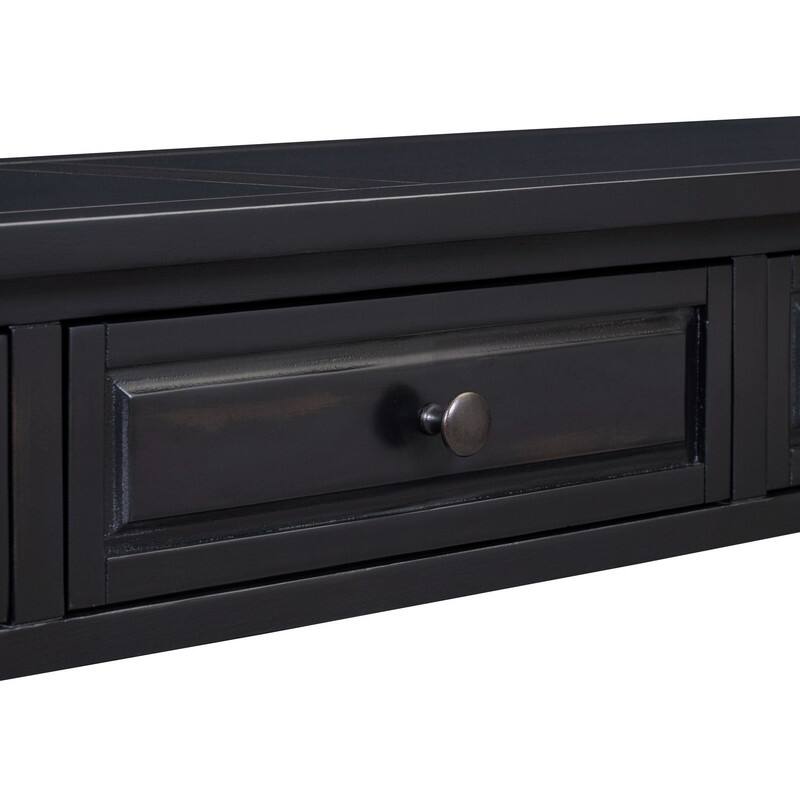 63"Long Console Table with 3 Drawers and Shelf for Entryway and Living Room in Mediterranean Design