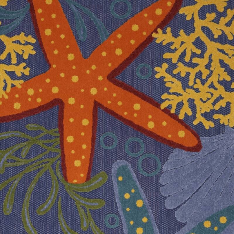 HomeRoots Starfish Contemporary Rectangle Outdoor Rug - 4' X 6'