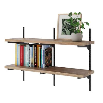 Wallniture Turin 36" Floating Bookshelves with Adjustable Brackets, Hanging Shelves, Living Room Decor 2,3 or 4 Tier Options
