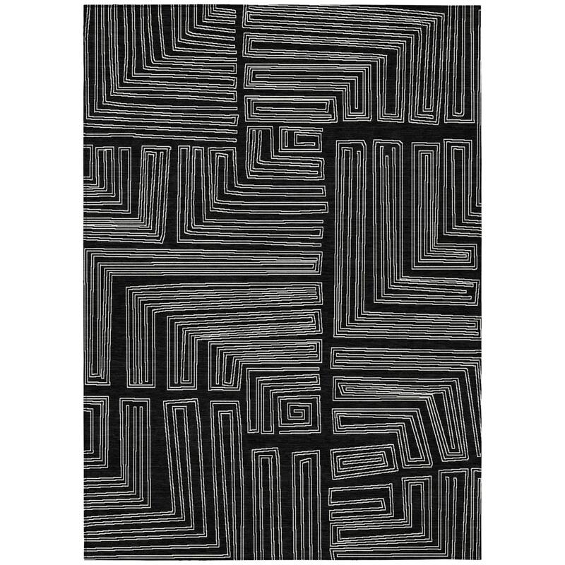 HomeRoots Geometric Transitional Rectangle Outdoor Rug
