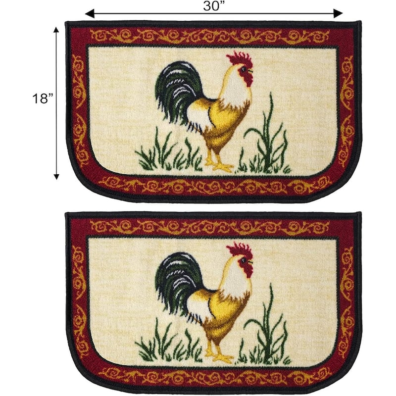 Kashi Home Kitchen Rug, Printed Durable Non Slip Floor Mat, Pretty Farmhouse Design