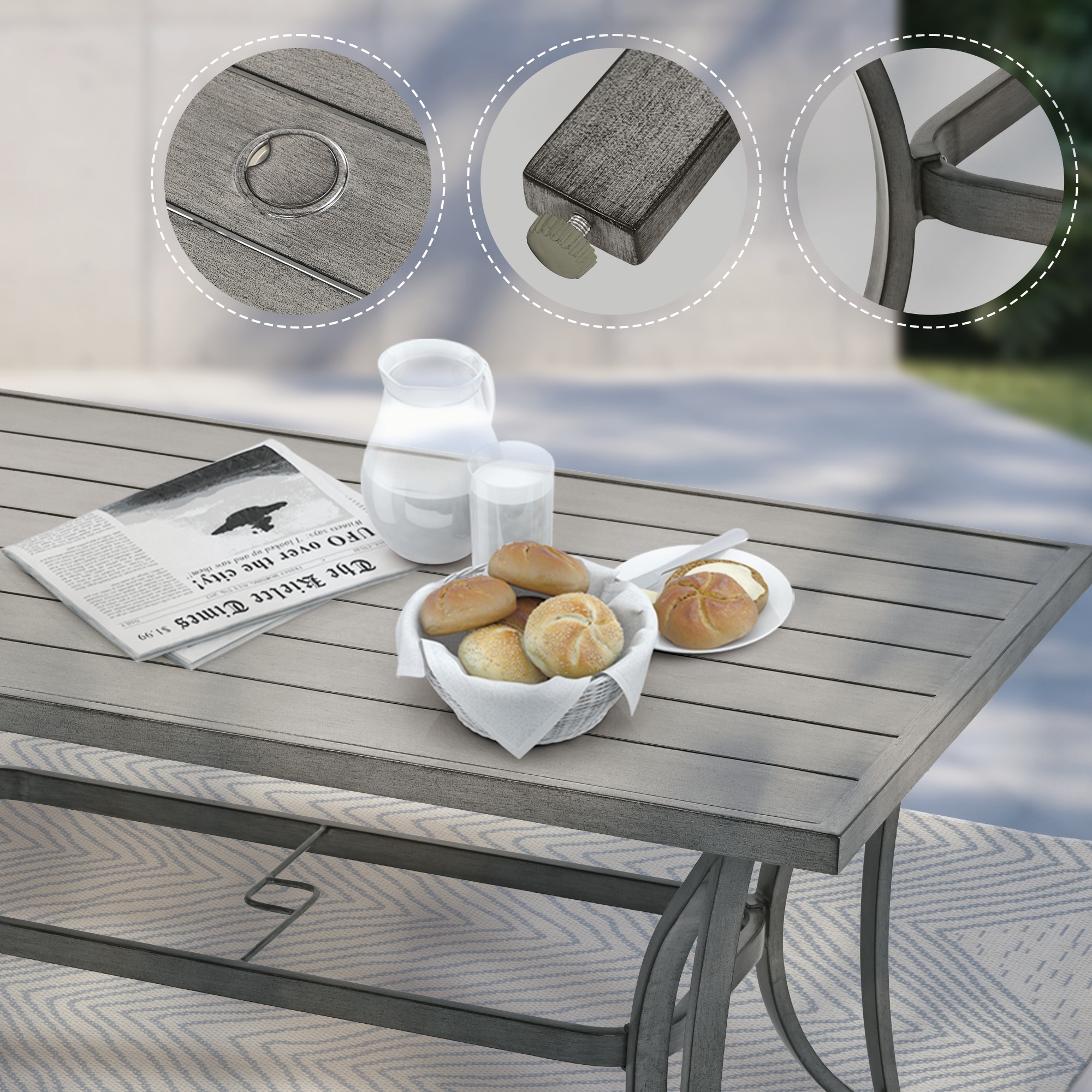 Lebanon 9 piece dining set with cushions 2025