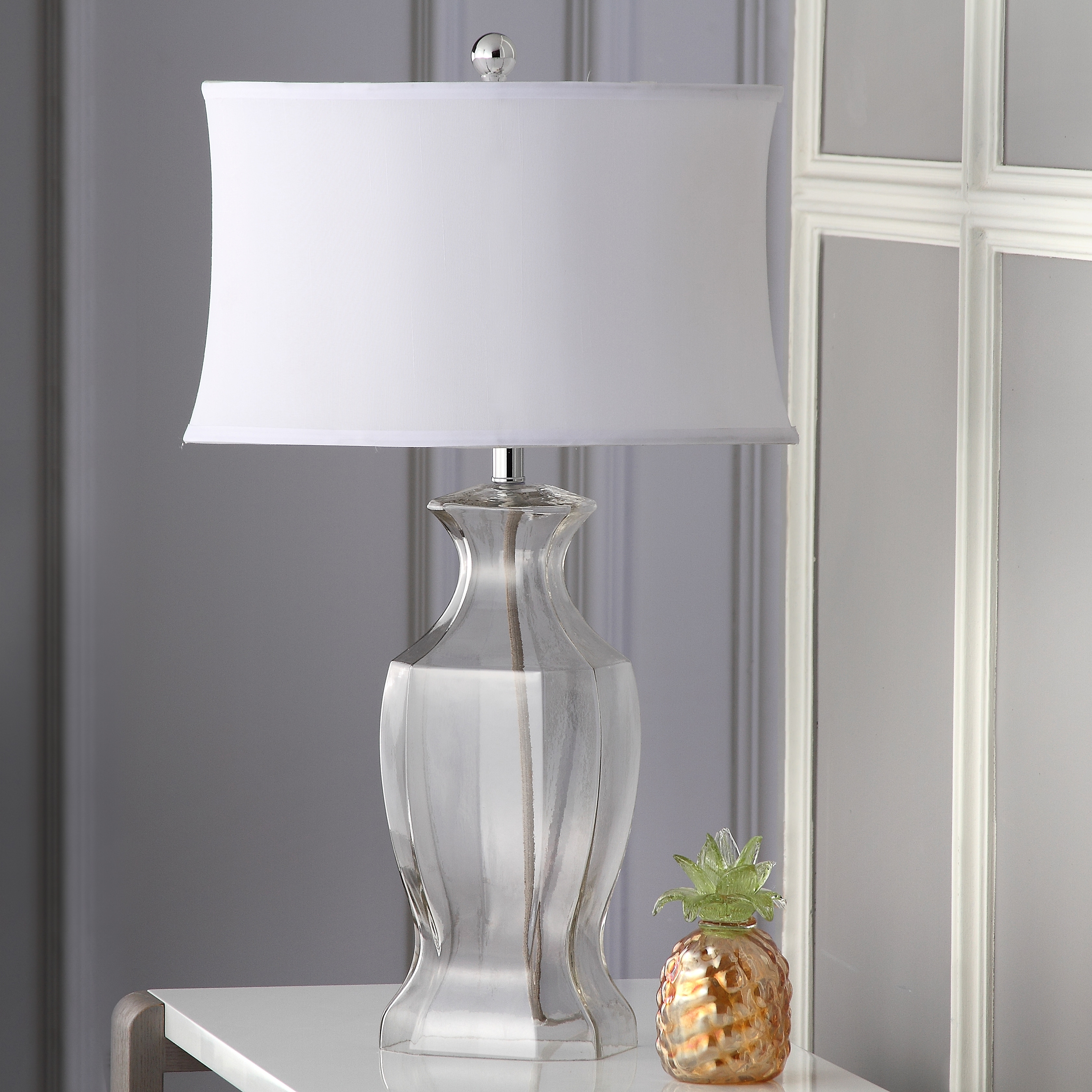 SAFAVIEH Lighting Gulzhan 27.5-inch Clear Glass Table Lamp (Set of 2) - 17"x12"x28" - 17Wx12Dx28H