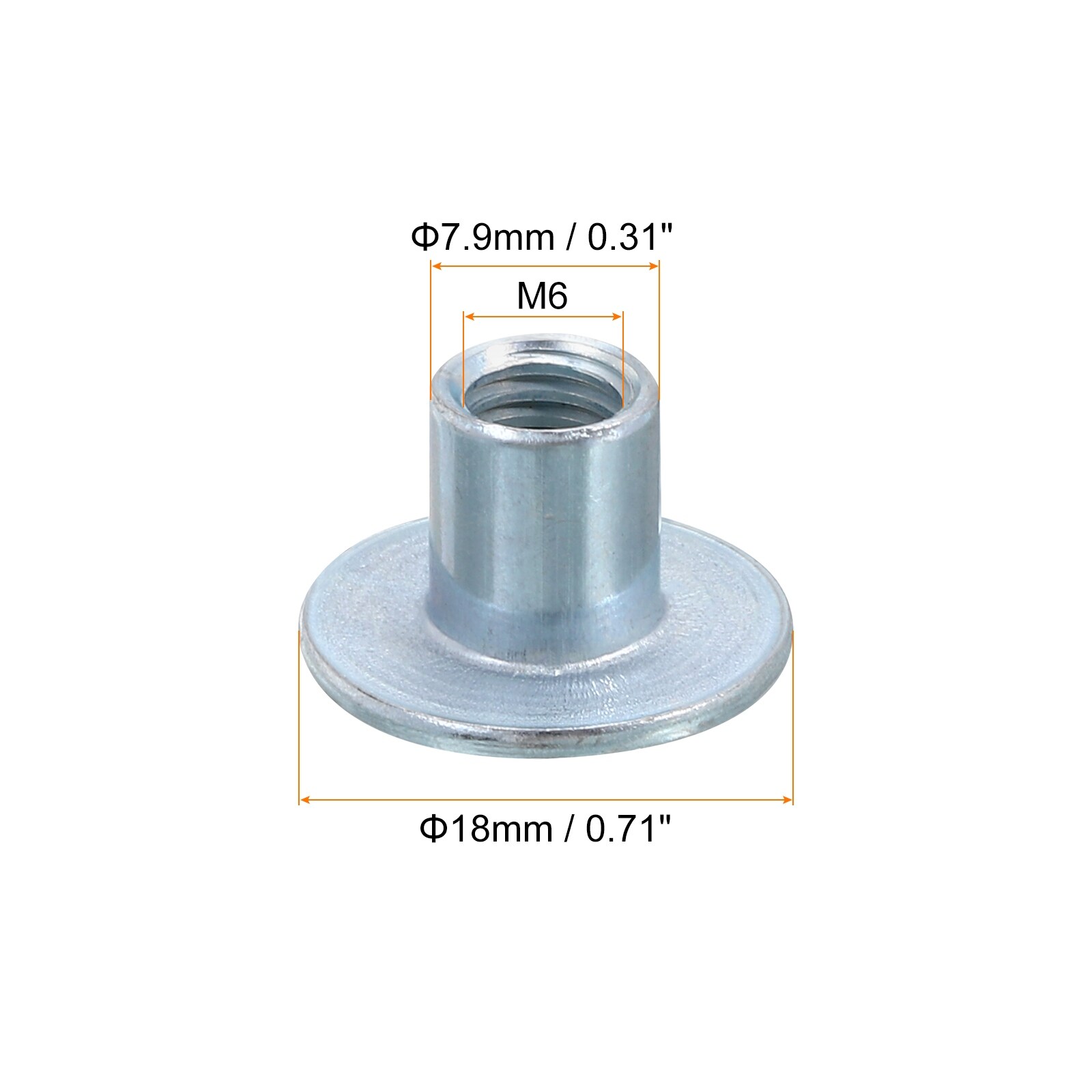 T-nuts, Carbon Steel Tee Nut Round Base Weld Nuts Through Hole Flange Insert Female Thread Plate Nuts