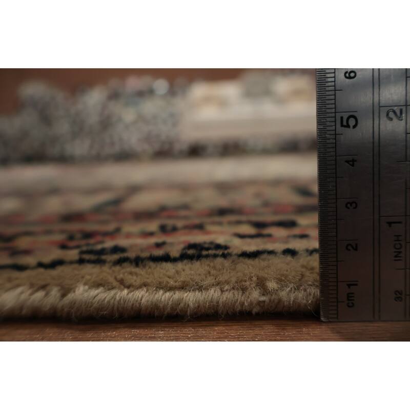 Hand Knotted Oriental 100% Wool Carpet Traditional Geometric Brown Agra Area Rug - 9' 8'' X 6' 8''