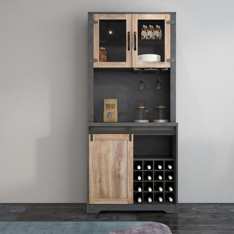 Wine cabinet store with barn doors