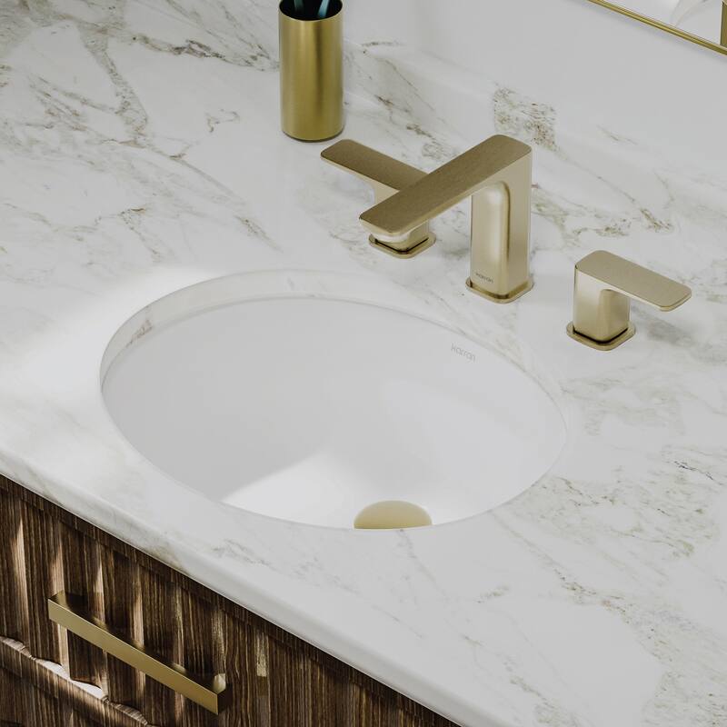 Karran Valera 18" Oval Undermount Vitreous China Bathroom Sink in White