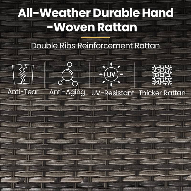 High Back Outdoor Swivel Patio Rattan Chairs