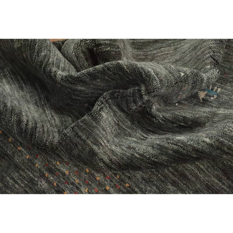 Hand Knotted Oriental 100% Wool Carpet Tribal Animal Pictorial Greys & Charcoal Gabbeh Area Rug - 11' 4'' X 8' 10''