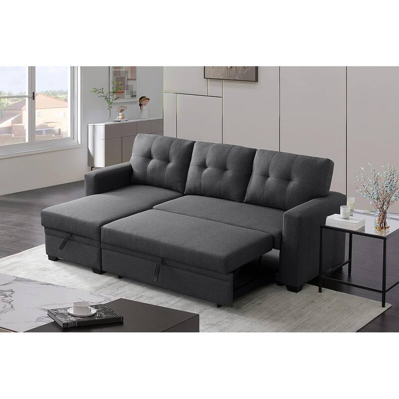 Reversible Sectional Sofa Couch,Sleeper Sofa Bed with Storage Chaise Pull Out Couch Bed for Living Room,Hidden Stroge