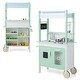 preview thumbnail 3 of 7, Double-sided Pretend Play Kitchen with Remote Control and LED Light Bars-Green - 27.5" x 15.5" x 47"