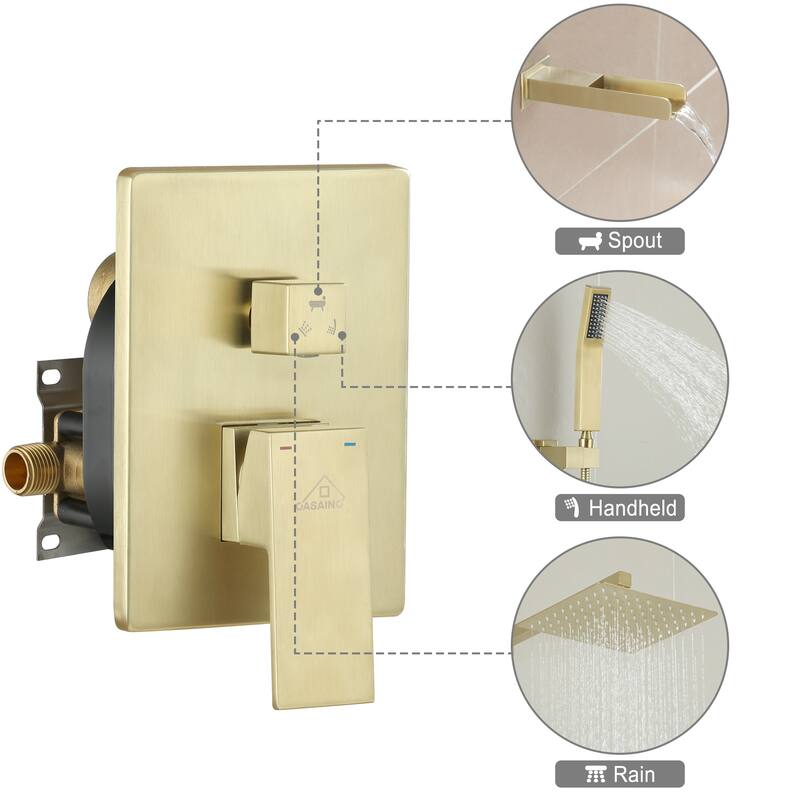 CASAINC 3-Function 10-In Wall Mounted Shower System