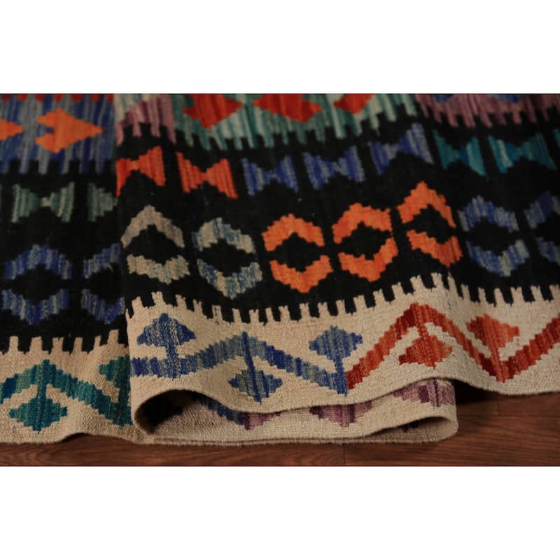 Kilim Oriental Area Rug Flatweave Southwestern Style Wool Carpet - 10'1"x 13'0"