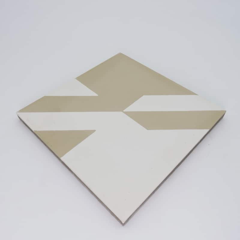 Handmade Tantan in Tan and White Tile, Pack of 12 (Morocco)