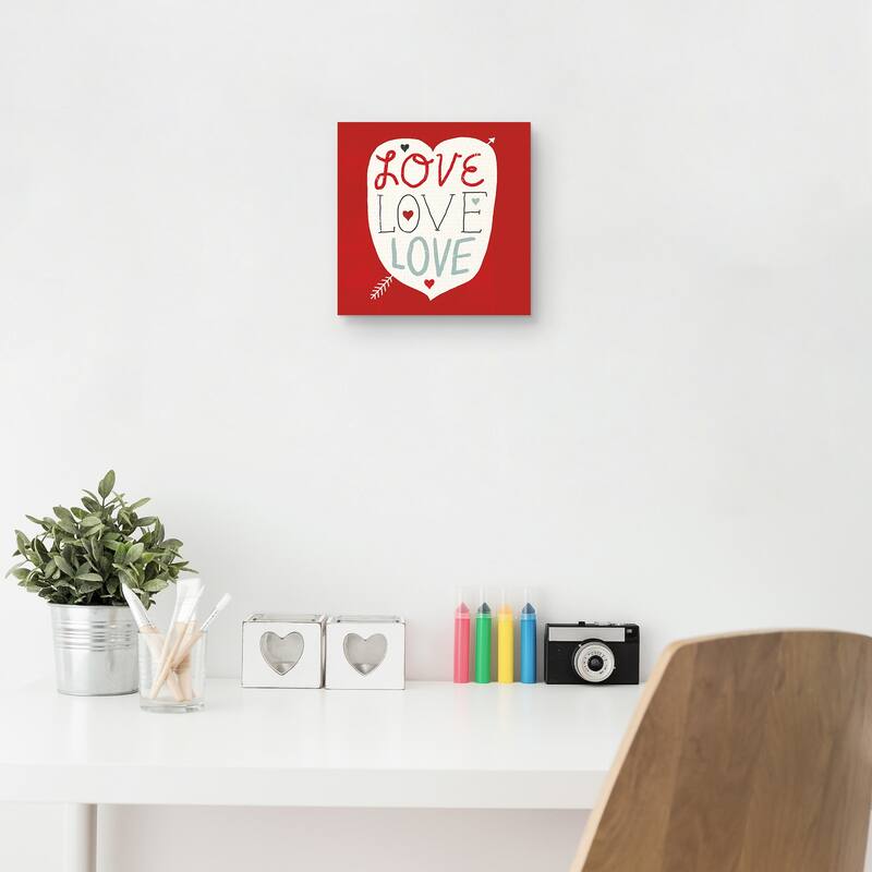 Love Love Love Square Canvas Art Print
