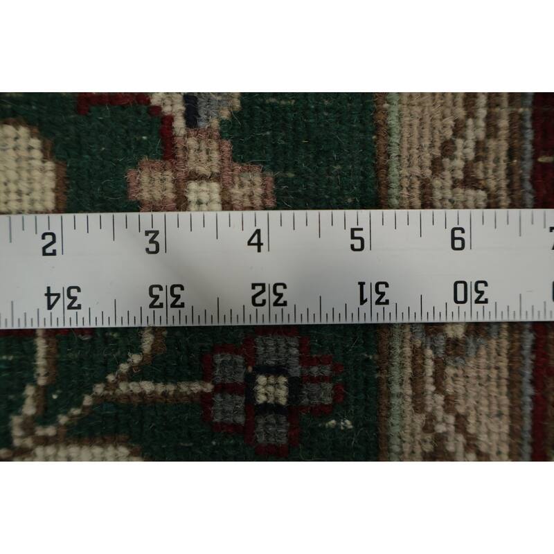 Hand Knotted Oriental 100% Wool Carpet Traditional All-Over Green Agra Area Rug - 5' 10'' X 4' 0''