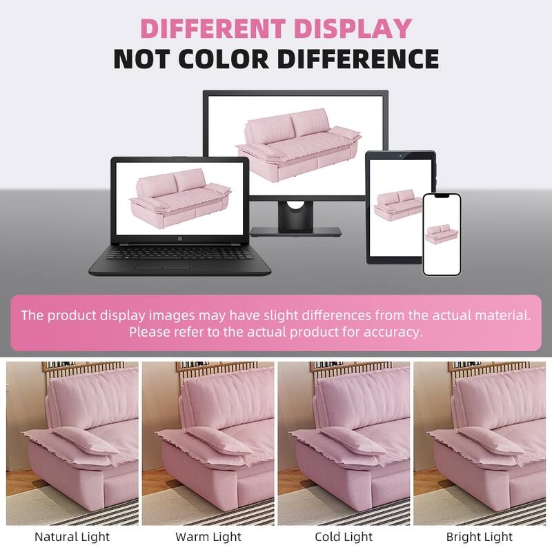 3-in-1 Convertible Sleeper Sofa Loveseat with 2 Soft Pillows, Pull-Out Sofa Bed, Chaise Lounge Sofa for Living Room