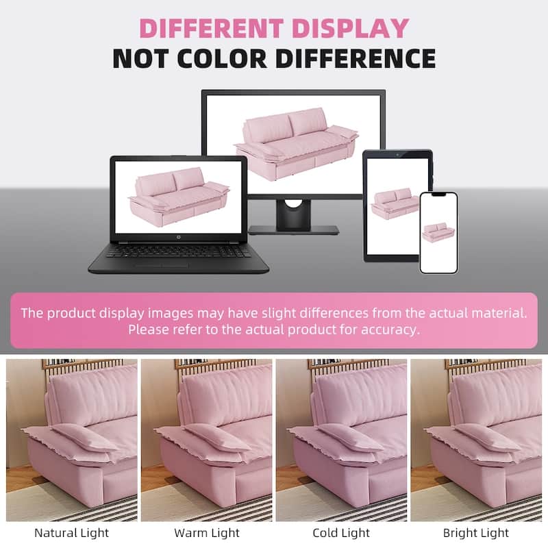 Sleeper Sofa Bed for Living Room, 73.2" Pull Out Couch Velvet Loveseat Sofa Bed, 3 in 1 Convertible Beds for Apartment