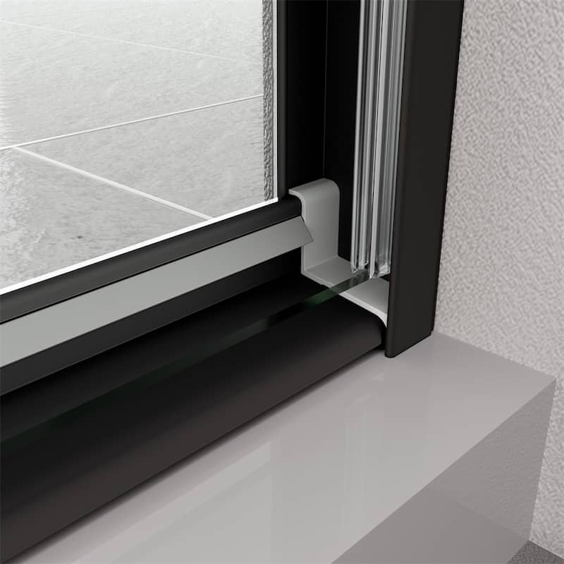 Bathroom Shower Sliding Door with 1/4" Tempered Glass