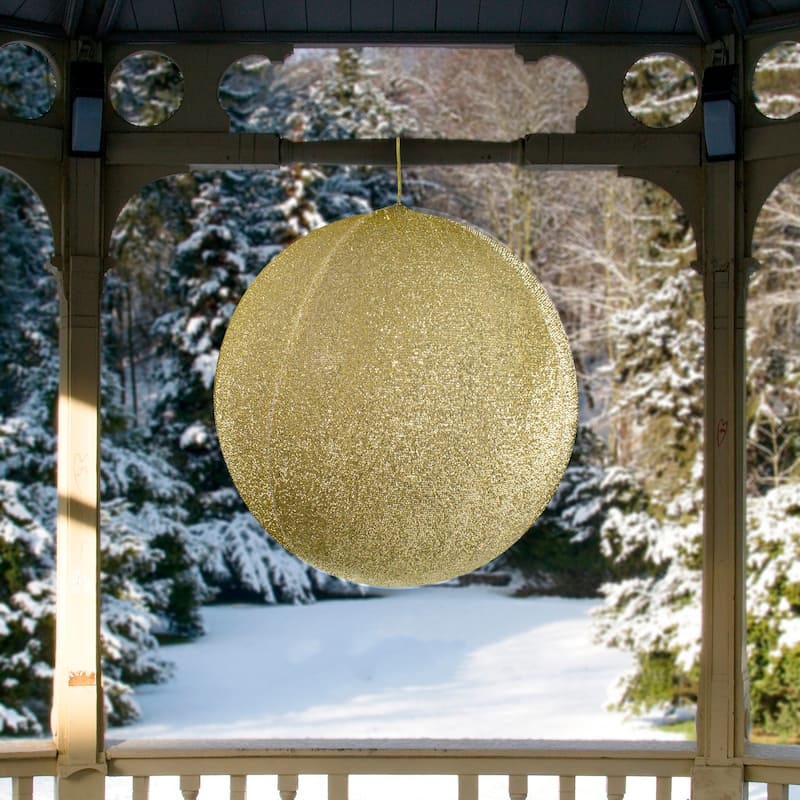 19.5" Tinsel Inflatable Christmas Ball Ornament Outdoor Decoration