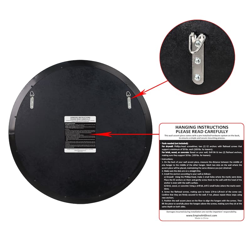 Ultra Stainless Steel Round Wall Mirror- 30"x30"