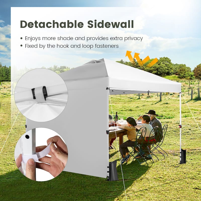 Costway 10'x10'Commercial Pop-up Canopy Tent Sidewall Folding Market