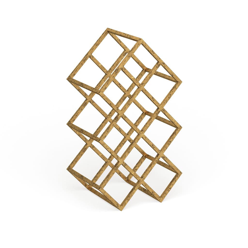 Danya B Sparkling Gold 9-bottle Wine Rack
