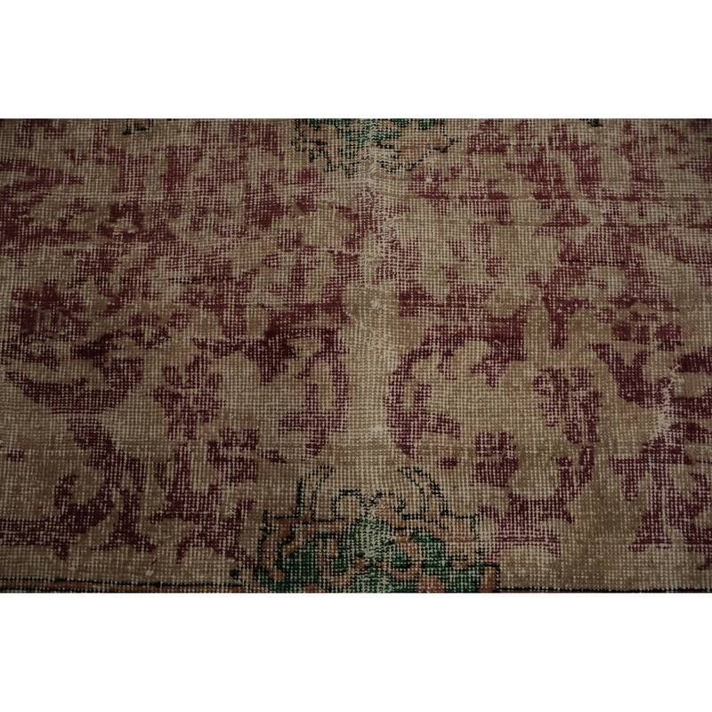 Hand Knotted Oriental 100% Wool Carpet Transitional Floral Brown Anatolian Area Rug - 9' 5'' X 6' 9''