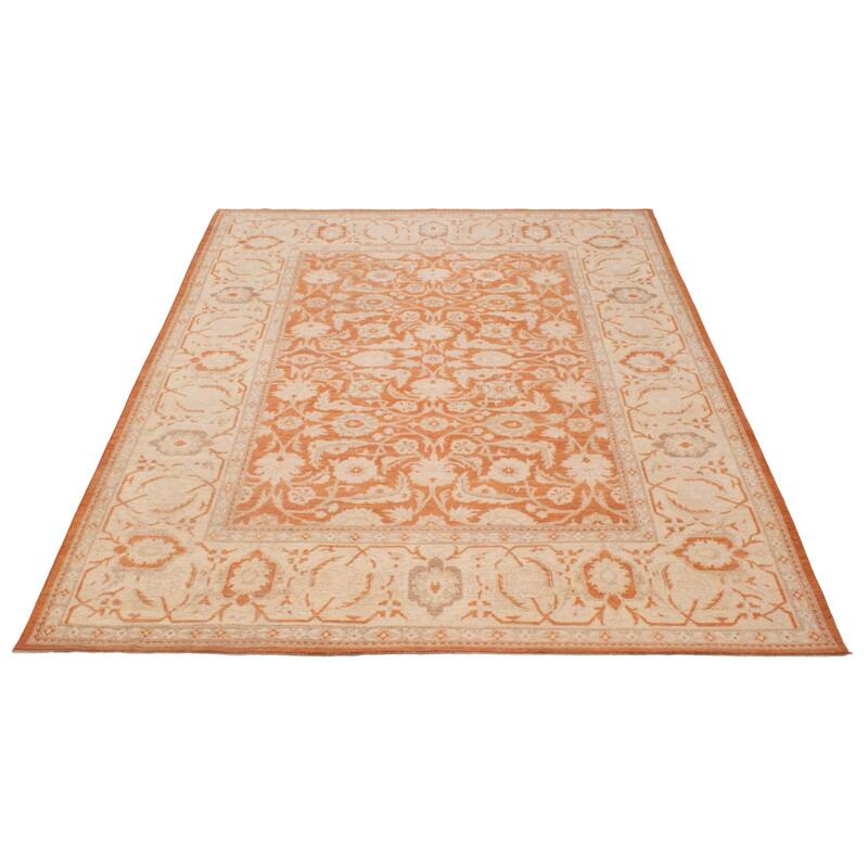 ECARPETGALLERY Hand-knotted Chobi Finest Burnt Orange Wool Rug - 7'10 x 10'0